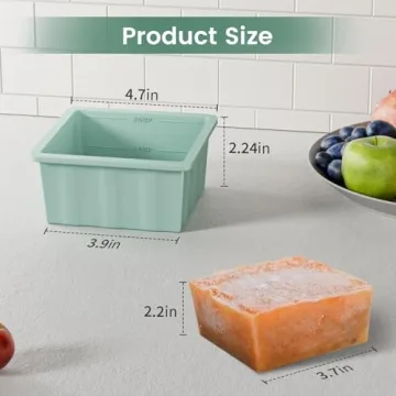 Silicone Freezer Tray for Soup Ice Cubes 4Pack - Ideal for Meal Prep