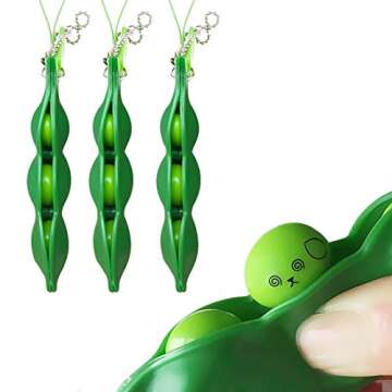 Acerich Edamame Keychain Fidget Toys for Stress Relief