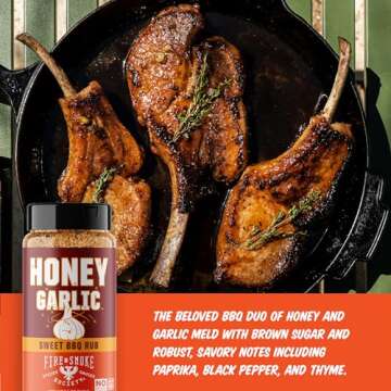 Fire & Smoke Society Honey Garlic BBQ Rub | Seasonings for Smoking and Grilling | Pulled Pork Ribs C...