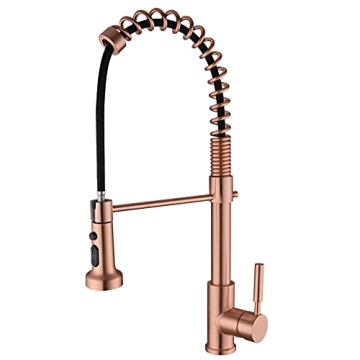 Avola Kitchen Faucet with Pull Down Sprayer in Copper Finish