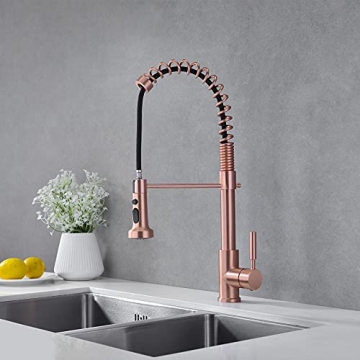 Avola Kitchen Faucet with Pull Down Sprayer in Copper Finish