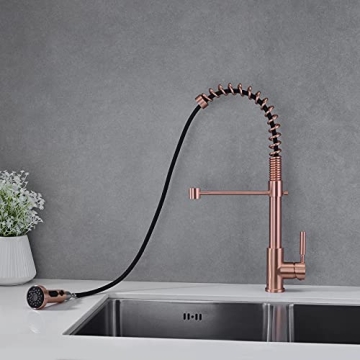 Avola Kitchen Faucet with Pull Down Sprayer in Copper Finish