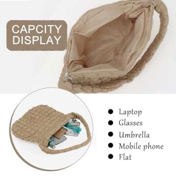 Goktow Puffer Quilted Carryall - Stylish & Spacious Tote