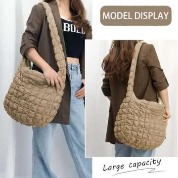 Goktow Puffer Quilted Carryall - Stylish & Spacious Tote