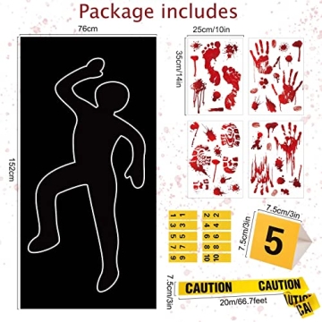 Crime Scene Decorations Kit for Themed Parties and Halloween