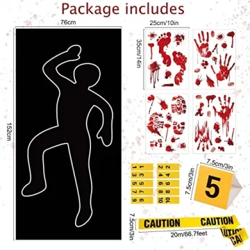 Crime Scene Decorations Kit for Themed Parties and Halloween