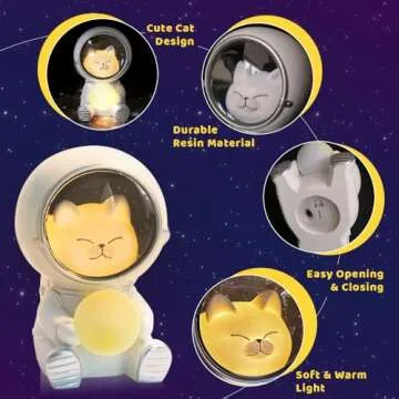 ALMOXVYE Astronaut Animal Night Light, Cute Spaceman LED Night Light Desktop Astronaut Cat Lamp, Night Light for Home Office Decoration