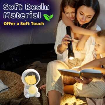 ALMOXVYE Astronaut Animal Night Light, Cute Spaceman LED Night Light Desktop Astronaut Cat Lamp, Night Light for Home Office Decoration