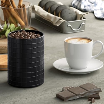 Farmhouse Kitchen Canister Set Metal Bamboo 3-Piece