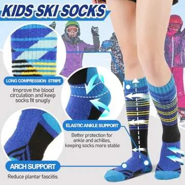 ANTSANG Kids Merino Wool Ski Socks Warm Cozy for Winter