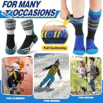 ANTSANG Kids Merino Wool Ski Socks Warm Cozy for Winter