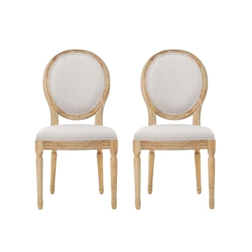 Elegant Phinnaeus Beige Dining Chairs Set of 2