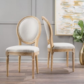 Elegant Phinnaeus Beige Dining Chairs Set of 2