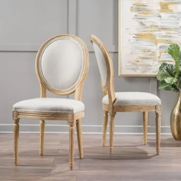 Elegant Phinnaeus Beige Dining Chairs Set of 2