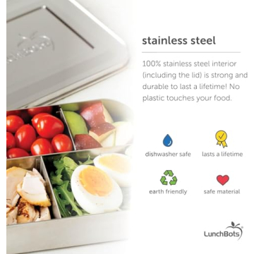 LunchBots Eco-Friendly Stainless Steel Bento Box - Duo Design