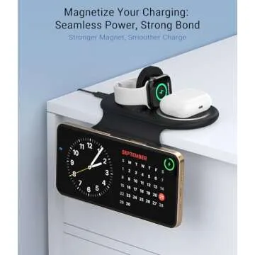 Consasy 3 in 1 Wireless Charging Station, Magnetic Wireless Charger, Foldable Charger 3 in 1, Travel Charger for iPhone 16/15/14/13/12 Series, AirPods Pro/3/2, iWatch 2-10/Ultra (Adapter Included)