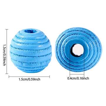 100Pcs Color Geometric Wooden Beads Wood Loose Beads Ball for DIY Craft Jewelry Making Bags Kids Toys