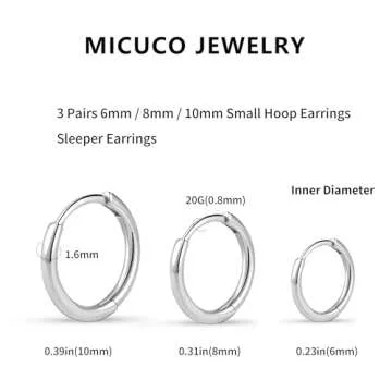 micuco Silver Plated Small Hoop Earrings for Every Occasion