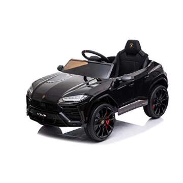 Rock Wheels Licensed Lamborghini Urus Ride On Truck Car Toy, 12V Battery Powered Electric 4 Wheels K...