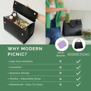 Elegant Vegan Leather Lunch Bag for Women