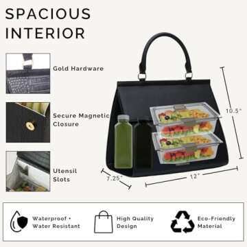 Elegant Vegan Leather Lunch Bag for Women