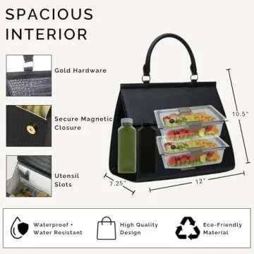 Elegant Vegan Leather Lunch Bag for Women