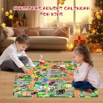 Advent Calendar 2024 Kids, 24 Days Christmas Countdown Calendar Alloy Cars Vehicles City Construction Toy Set - Xmas Christmas Vacation Advent Calendar Party Favor Toys Gift for Kids Boys Toddlers