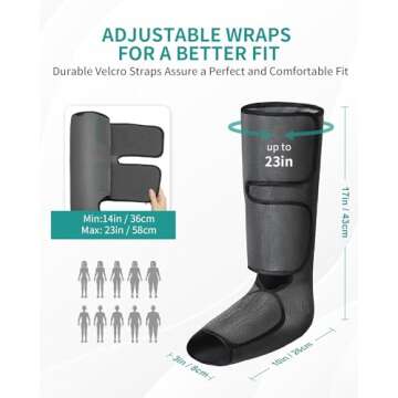 Nekteck Leg Massager with Air Compression for Circulation and Relaxation, Foot and Calf Massage Machine with Hand-held Controller, Adjustable Leg Wraps for Home and Office Use - FSA HSA Eligible