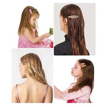 DF DUALFERV Hair Clip (No Crease), 18 Pcs Checkerboard No Bend Hair Clips, Acrylic Resin Styling Makeup Creaseless Hair Clips, Flat Hair Clips for Women Girls