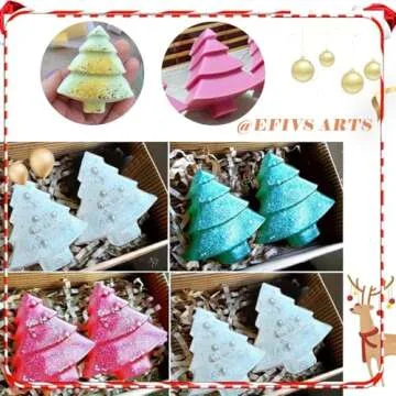 Efivs Arts 6 Christmas Tree Silicone Cake Baking Mold Cake Pan Handmade Soap Moulds Biscuit Chocolate Ice Cube Tray DIY Mold