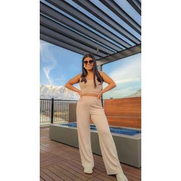 Comfortable Onedreamer Womens 2 Piece Ribbed Knit Set