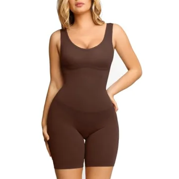 Popilush Shapewear Bodysuit for Women - Tummy Control Scoop Neck Body Shaper Sleeveless Sculpting Ta...