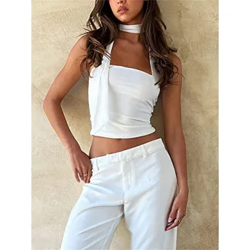 Floral Sexy Tank Top for Women Y2k Ruffle and Frill