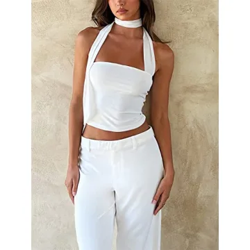 Floral Sexy Tank Top for Women Y2k Ruffle and Frill