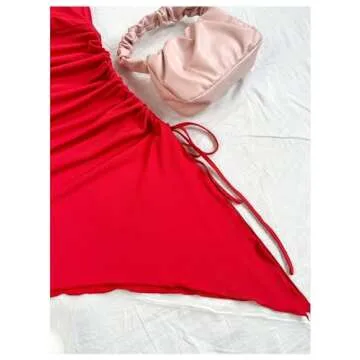 Milumia Spaghetti Strap Asymmetrical Mini Dress Red