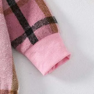 DNOMAID Baby Plaid Flannel Romper for Comfort & Style