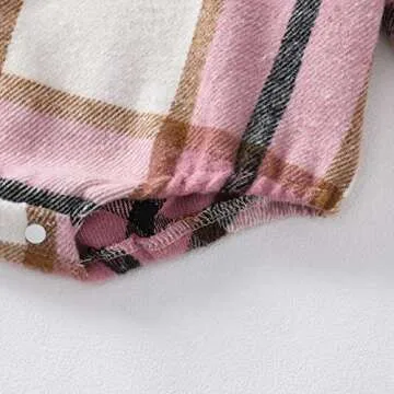 DNOMAID Baby Plaid Flannel Romper for Comfort & Style