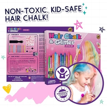 Vibrant Hair Chalk for Kids - Safe Temporary Color