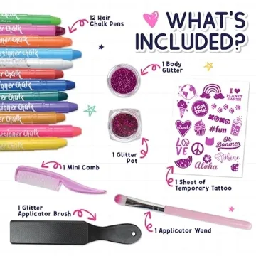 Vibrant Hair Chalk for Kids - Safe Temporary Color