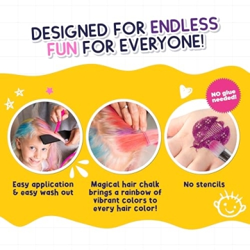 Vibrant Hair Chalk for Kids - Safe Temporary Color