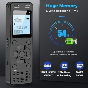 128GB Digital Voice Recorder for Clear Recording