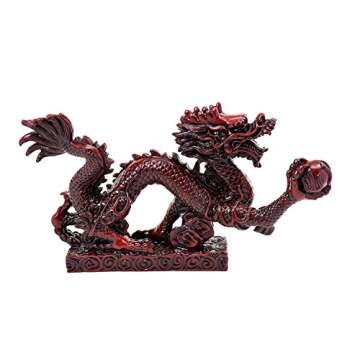 Chinese Feng Shui Dragon Figurine Statue for Luck & Success 9 inch Long