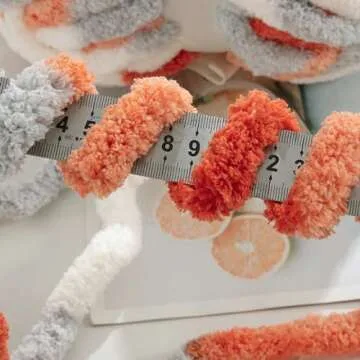 MABOZOO Tie Dye Chunky Yarn for Crocheting 8 Pack,Fluffy Jumbo Chenille Yarn,Soft Plush Yarn Bulky,Giant Thick Fuzzy Yarn for Hand Knitting or Arm Knitting,Orange & Grey (29 yds,8 oz Each Skein)