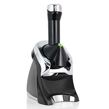 Yonanas 988BK Deluxe Vegan, Dairy-Free Frozen Fruit Soft Serve Maker, Includes 75 Recipes, 200 W, Bl...