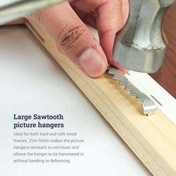 Sawtooth Picture Hangers - 100 Pack No Nail Solution