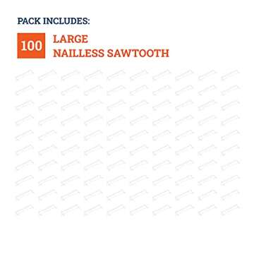 Sawtooth Picture Hangers - 100 Pack No Nail Solution