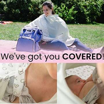 Milky Chic Nursing and Breastfeeding Poncho - Patent Pending 360 Full Coverage Wired Nursing Cover and Apron - Breathable, Soft Cotton - Carseat, Stroller Canopy - Multifunctional Baby Shower Gifts