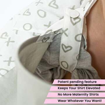 Milky Chic Nursing and Breastfeeding Poncho - Patent Pending 360 Full Coverage Wired Nursing Cover and Apron - Breathable, Soft Cotton - Carseat, Stroller Canopy - Multifunctional Baby Shower Gifts