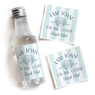 Coastal Bachelorette Liquor Labels for Parties