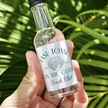 Coastal Bachelorette Liquor Labels for Parties